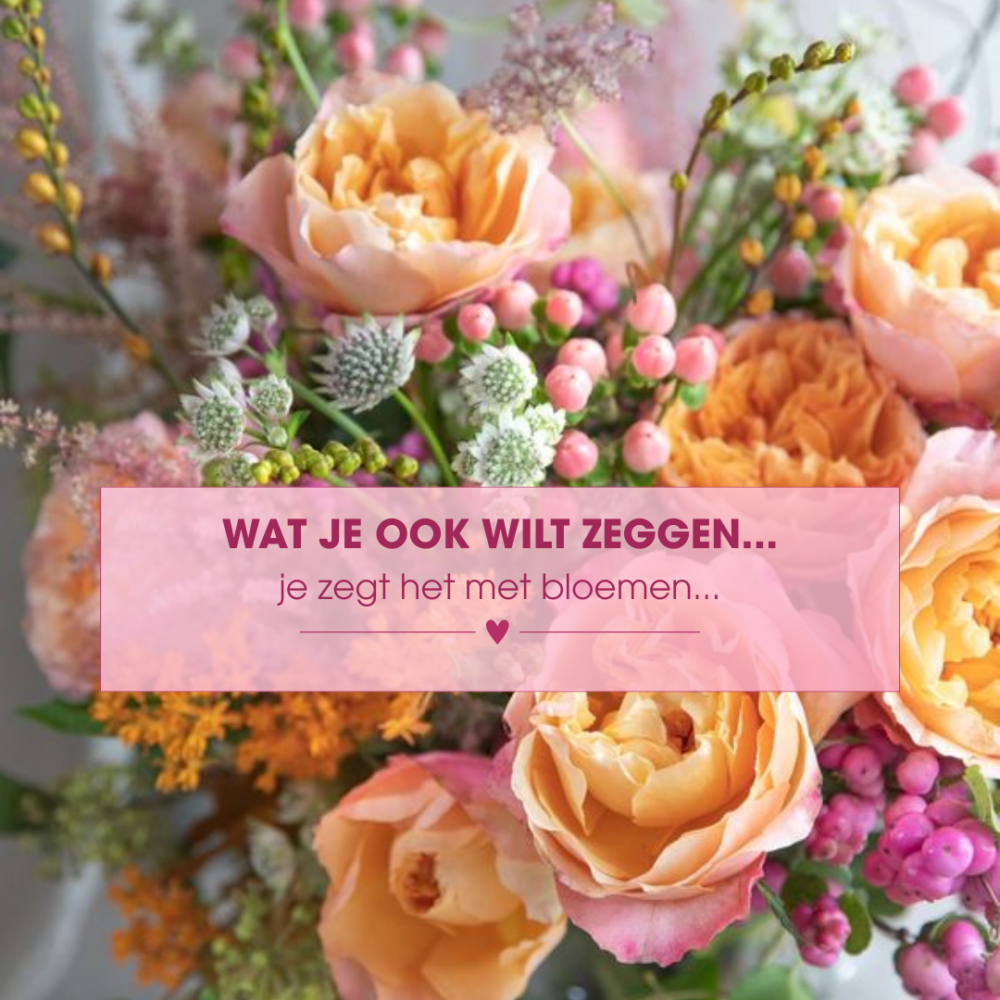Wat je ook wilt zeggen, je zegt het met bloemen.