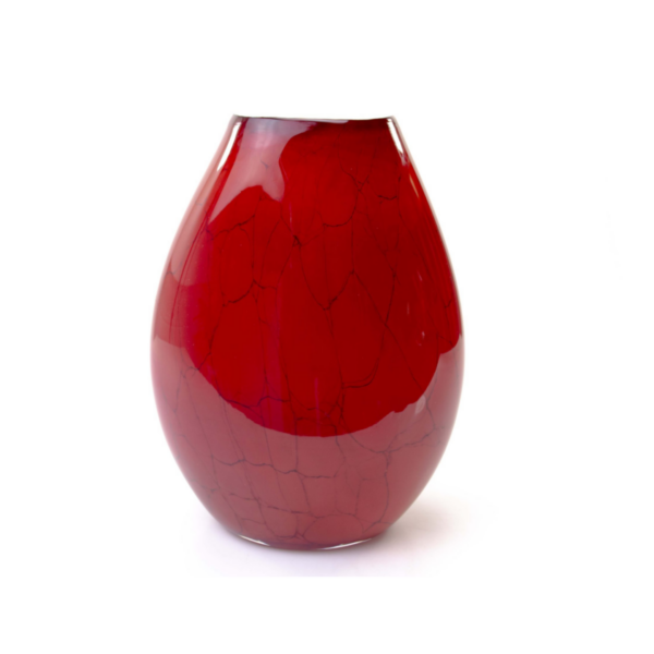 Loranto Vaas - Red Marple. Een indrukwekkende samensmelting van de schoonheid van de natuur en artistiek design, in een rode kleur.