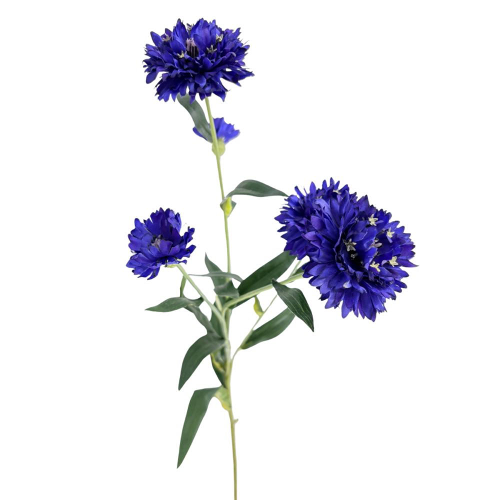 Zijden Korenbloem Donkerblauw | 64 cm - Afbeelding 2