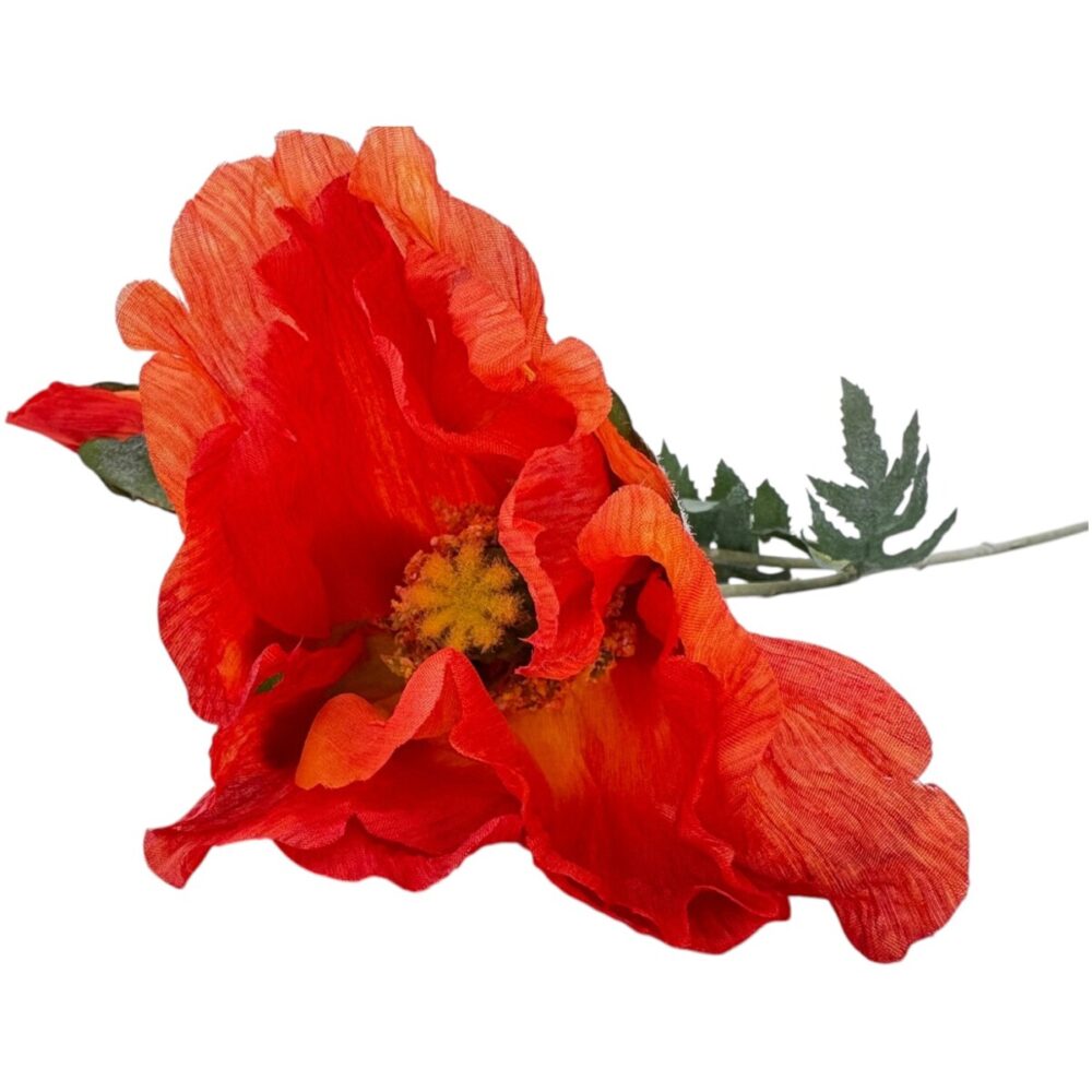 Zijden Klaproos Oranje | 75 cm - Afbeelding 2