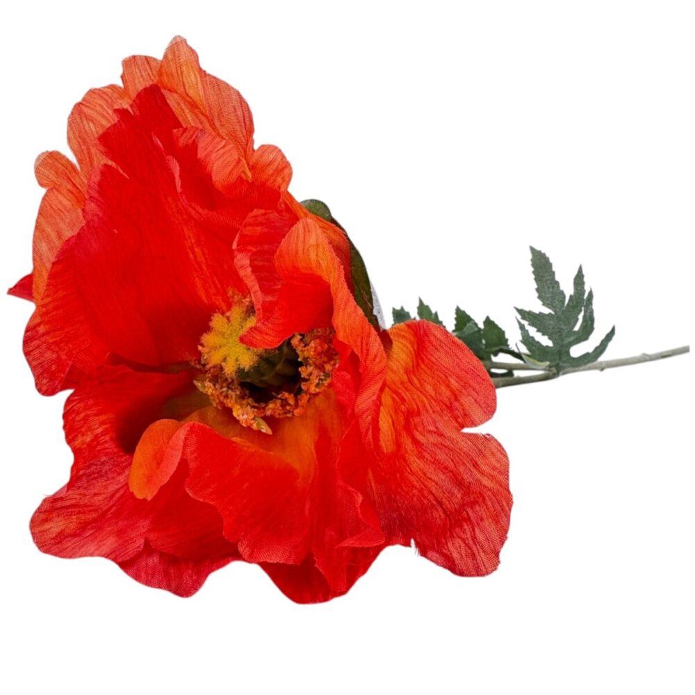 Zijden Klaproos Oranje | 75 cm - Afbeelding 3