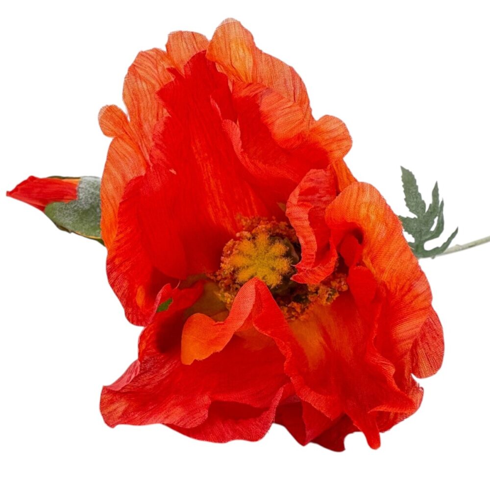 Zijden Klaproos Oranje | 75 cm - Afbeelding 4
