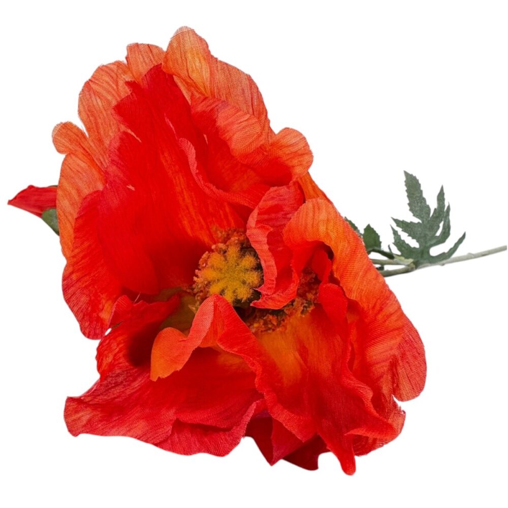 Zijden Klaproos Oranje | 75 cm - Afbeelding 5