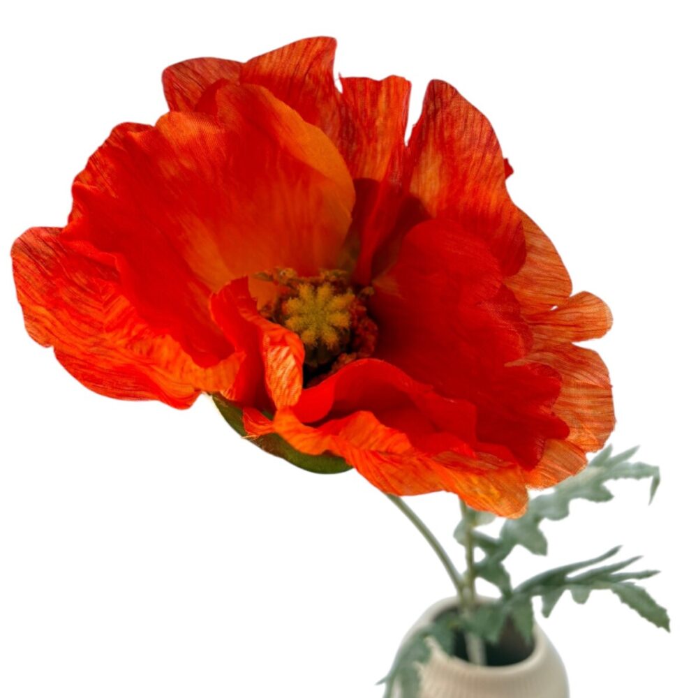 Zijden Klaproos Oranje | 75 cm - Afbeelding 9
