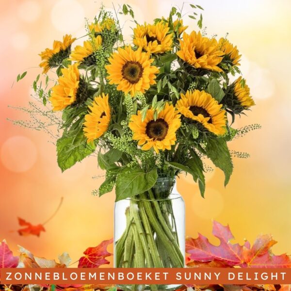 Zonnebloemenboeket Sunny Delight met gele zonnebloemen